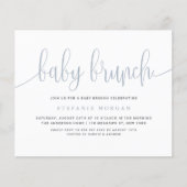Dusty Blue Calligraphy Baby Brunch Invitation (Voorkant)