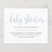 Dusty Blue Calligraphy Baby shower Invitation (Voorkant)