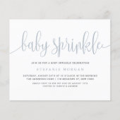 Dusty Blue Calligraphy Baby Sprinkle Invitation (Voorkant)