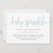 Dusty Blue Calligraphy Baby Sprinkle Kaart (Voorkant)