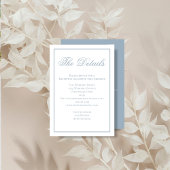 Dusty Blue Calligraphy Details RSVP Informatiekaartje