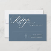 Dusty Blue Calligraphy Eenvoudige minimalistische  RSVP Kaartje (Voorkant)