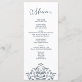 Dusty Blue  Calligraphy Elegant Dinner Menu (Voorkant)
