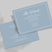 Dusty Blue Calligraphy Elegante details RSVP Informatiekaartje