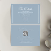 Dusty Blue Calligraphy Elegante details RSVP Informatiekaartje