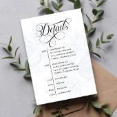 Dusty Blue Calligraphy QR Code Wedding Details Informatiekaartje