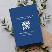 Dusty Blue Calligraphy QR Code Wedding Details Informatiekaartje