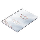 Dusty blue calligraphy rustic bruiloft planner notitieboek (Linkerzijde)