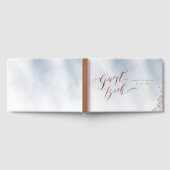 Dusty blue calligraphy rustic wedding guest book gastenboek (Volledig)