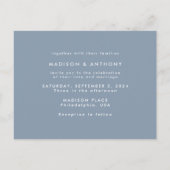 Dusty Blue Calligraphy Save the Date Weduwfoto Uitnodiging Briefkaart (Achterkant)