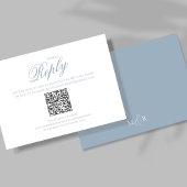 Dusty Blue Calligraphy Script RSVP Elegant