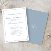 Dusty Blue Calligraphy Script Wedding Kaart