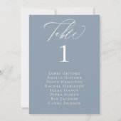 Dusty Blue Calligraphy Table Seatcard Kaart (Achterkant)