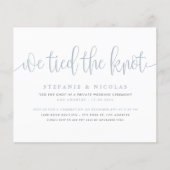 Dusty Blue Calligraphy We hebben de knoop uitnodig (Voorkant)