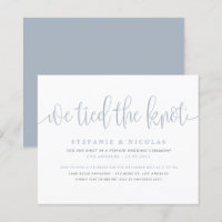 Dusty Blue Calligraphy We hebben de knoop uitnodig