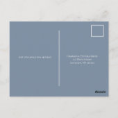 Dusty Blue Calligraphy Wedding RSVP Card Briefkaar Briefkaart (Achterkant)