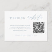 Dusty Blue Calligraphy Wedding Website QR Code Informatiekaartje (Voorkant)