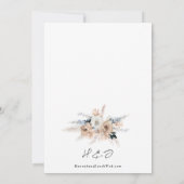 Dusty Blue Champagne Floral Wedding Kaart (Achterkant)