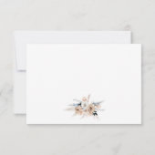 Dusty Blue Champagne Floral Wedding RSVP Kaartje (Achterkant)