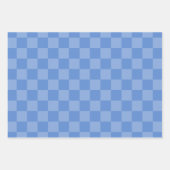 Dusty Blue Checked Pattern Inpakpapier Vel (Voorkant 3)