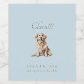 Dusty Blue Cheers!! Custom Pet Wedding Wijn Etiket (Enkel label)