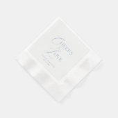 Dusty Blue “Cheers to Love” Personalized Wedding Servet (Hoek)