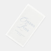 Dusty Blue “Cheers to Love” Wedding Servet (Hoek)