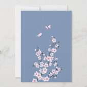 Dusty Blue Cherry Blossom | Weddenschap Kaart (Achterkant)