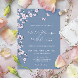 Dusty Blue Cherry Blossom | Weddenschap Kaart