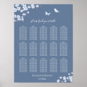 Dusty Blue Cherry Blossom | Weddenschappen Poster (Voorkant)