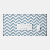 Dusty Blue Chevron Zigzag Desk Mat (Keyboard & Muis)