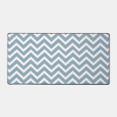 Dusty Blue Chevron Zigzag Desk Mat (Voorkant)