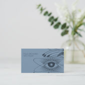 Dusty Blue Chic Modern Mystic Eye Tarot Reader Visitekaartje (Staand voorkant)