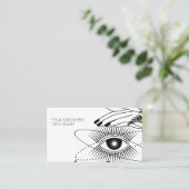 Dusty Blue Chic Modern Mystic Eye Tarot Reader Visitekaartje (Staand voorkant)