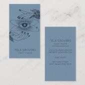 Dusty Blue Chic Modern Mystic Tarot Reader Visitekaartje (Voorkant / Achterkant)