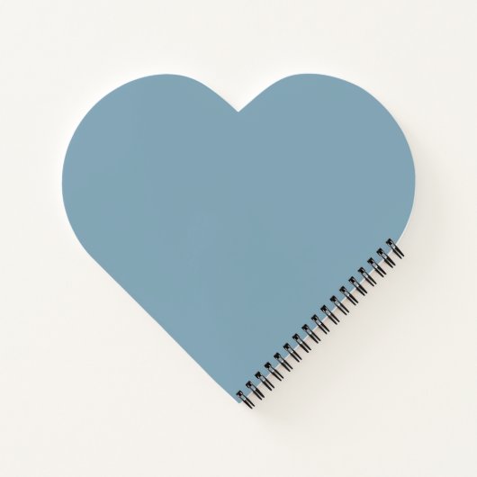 Dusty Blue Chic Monogram Name Heart Shaped Notitieboek (Achterkant)