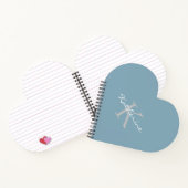 Dusty Blue Chic Monogram Name Heart Shaped Notitieboek (Binnen)