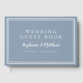 Dusty Blue Chic Simple Minimalist Wedding Gastenboek (Voorkant)