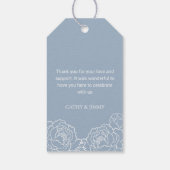 Dusty Blue Chinese Double Happiness Wedding Label Cadeaulabel (Achterkant)