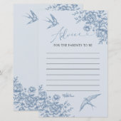 Dusty Blue Chinoiserie Advies voor Ouders Kaart (Voorkant / Achterkant)