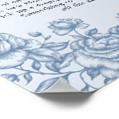 Dusty Blue Chinoiserie Baby Late Night Luier Poster (Hoek)