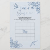 Dusty Blue Chinoiserie Baby shower Baby Bingo (Voorkant)