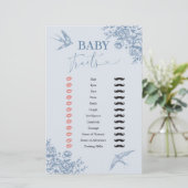 Dusty Blue Chinoiserie Baby shower Baby Traits (Staand voorkant)