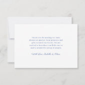 Dusty Blue Chinoiserie Baby shower bedankje Kaart (Achterkant)