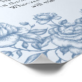 Dusty Blue Chinoiserie Baby shower Fopspeen Hunt Poster (Hoek)