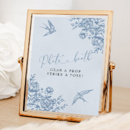 Dusty Blue Chinoiserie Baby shower Fotocabine Poster