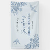Dusty Blue Chinoiserie Baby shower grote banner (Verticaal)