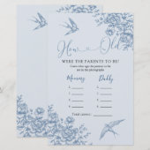 Dusty Blue Chinoiserie Baby shower Hoe oud Ouders (Voorkant / Achterkant)