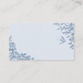 Dusty Blue Chinoiserie Baby shower Luier Raffle Informatiekaartje (Achterkant)