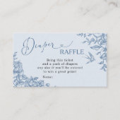 Dusty Blue Chinoiserie Baby shower Luier Raffle Informatiekaartje (Voorkant)